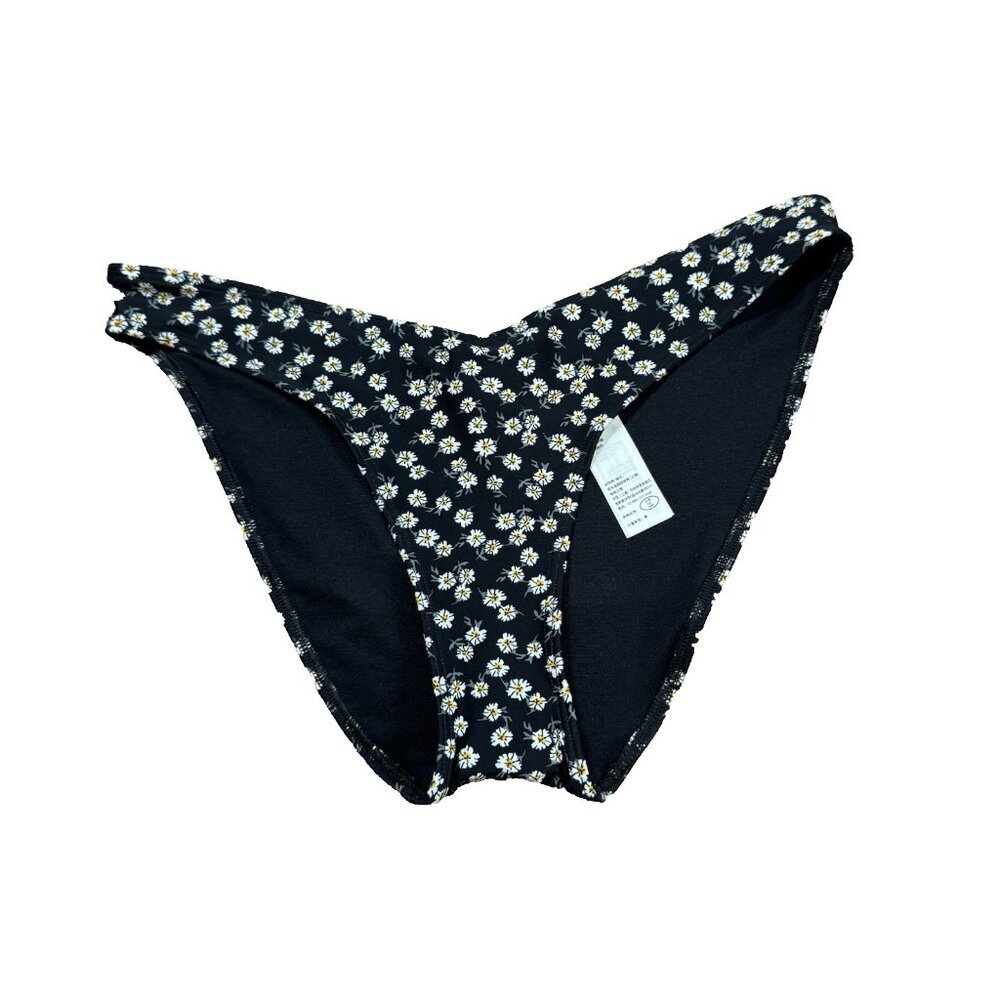 Hollister Swim Bikini Bottom Black Floral Ladies Size Small NWOT